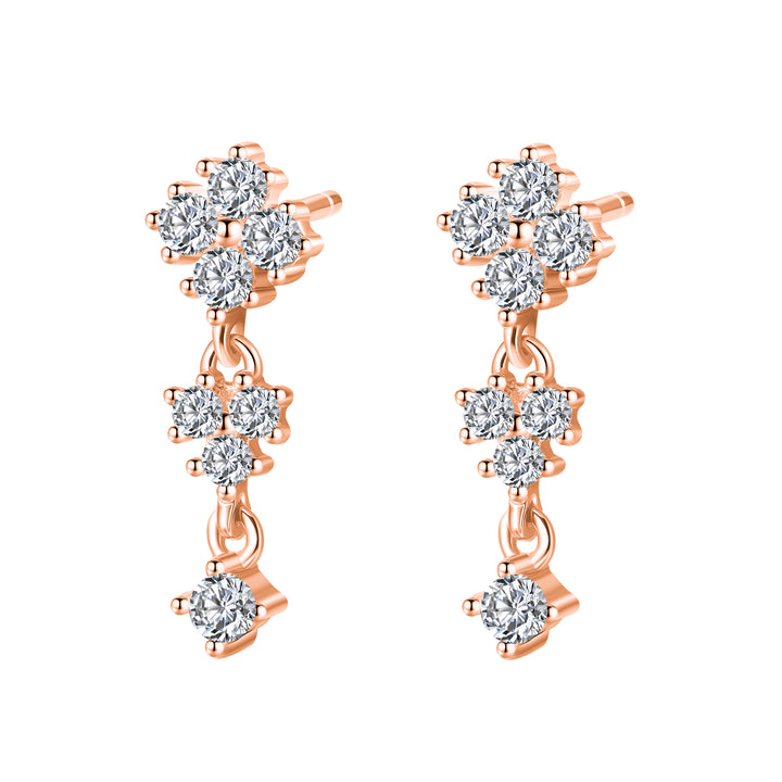 Pendientes Colgantes Florales en Cascada Plata de Ley 925
