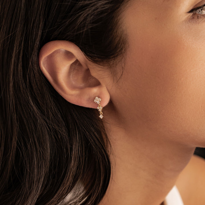 Pendientes Colgantes Florales en Cascada Plata de Ley 925