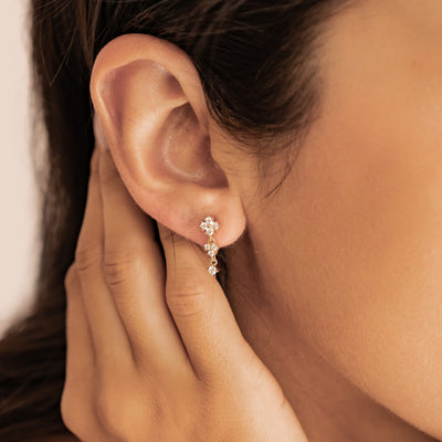 Pendientes Colgantes Florales en Cascada Plata de Ley 925