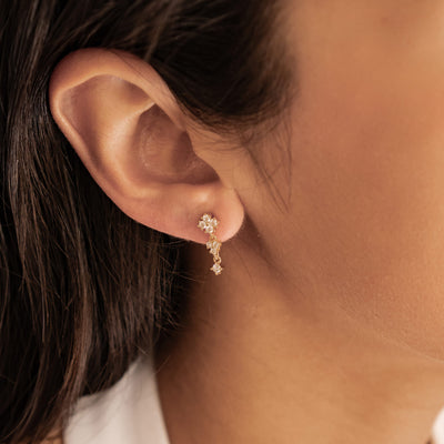 Pendientes Colgantes Florales en Cascada Plata de Ley 925