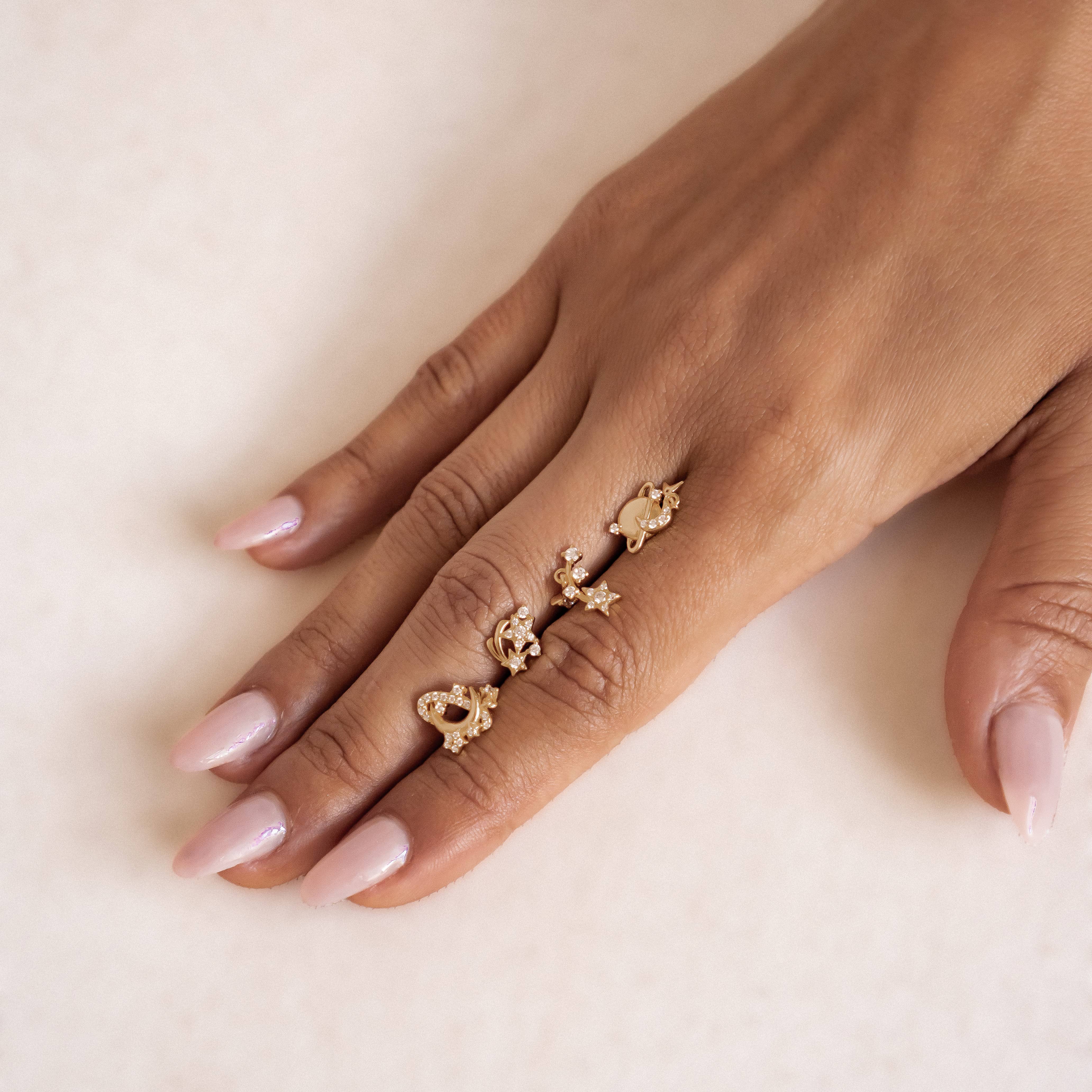 Hängende Blüten-Ohrstecker aus Sterlingsilber