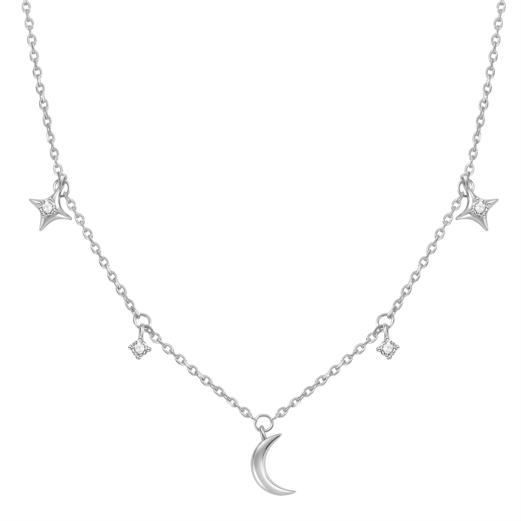 Moon, Star & Sky Halskette aus Sterlingsilber
