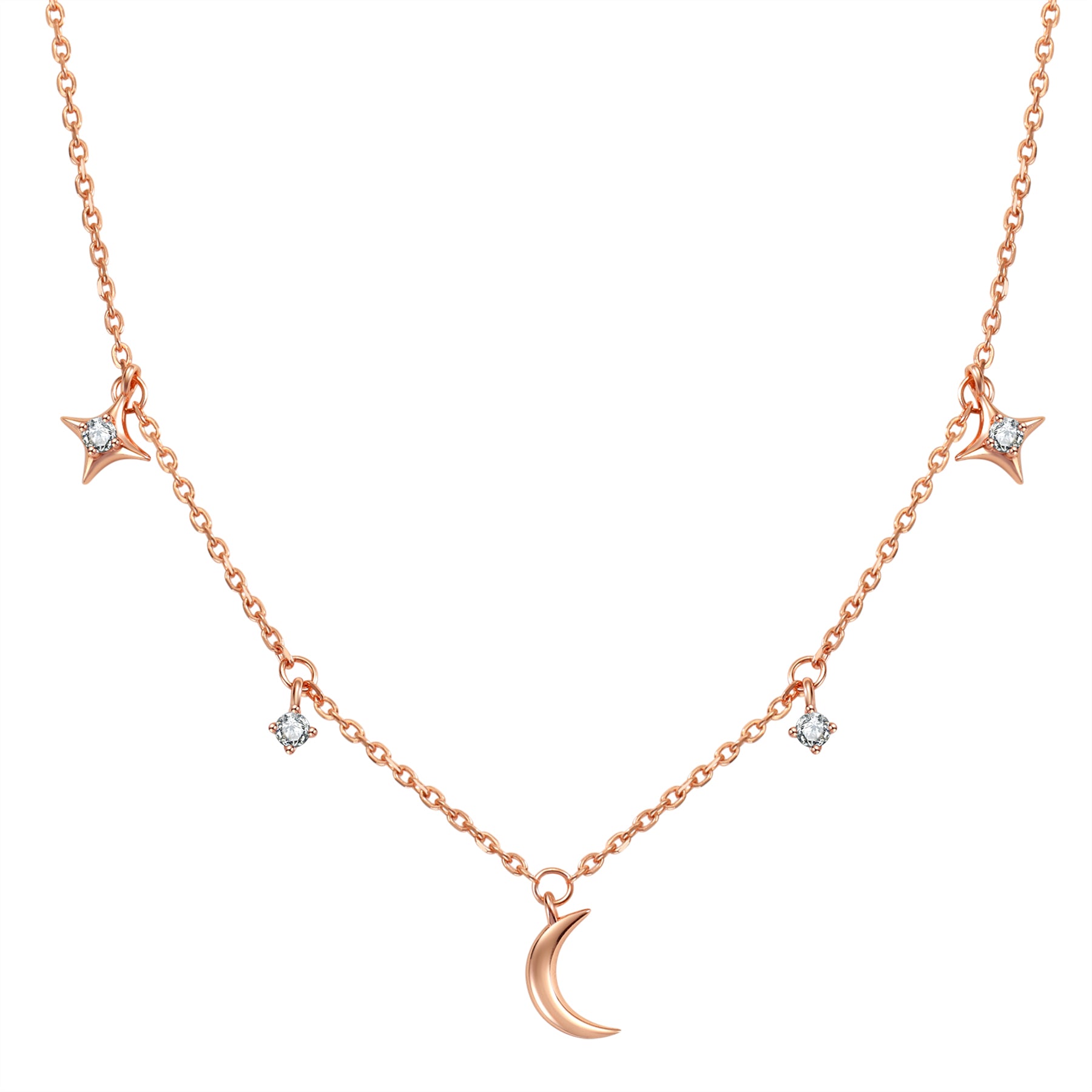 Moon, Star & Sky Halskette aus Sterlingsilber