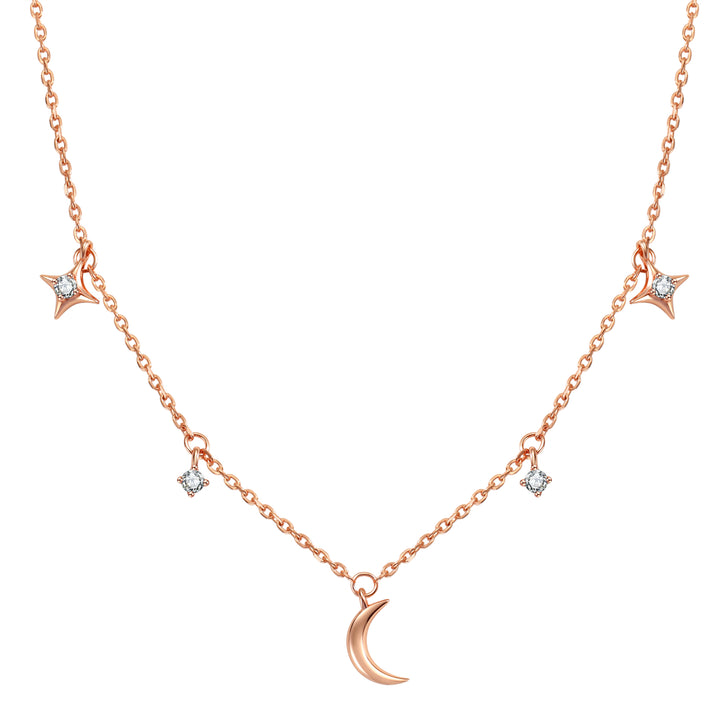 Collar Charms Luna Estrella & Cielo Plata de Ley 925