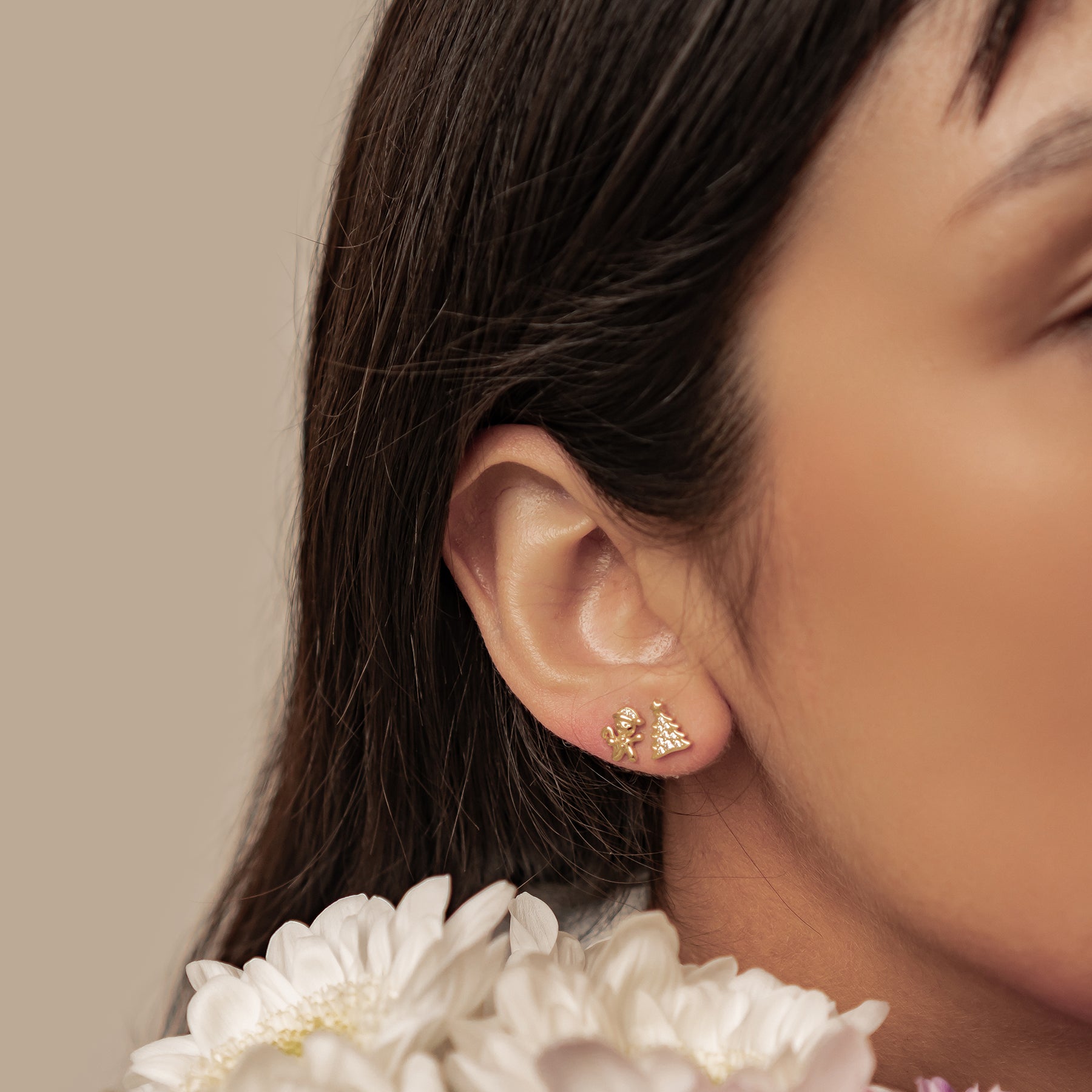 Boucles d’oreilles Christmas Tree & Gingerbread Argent Sterling