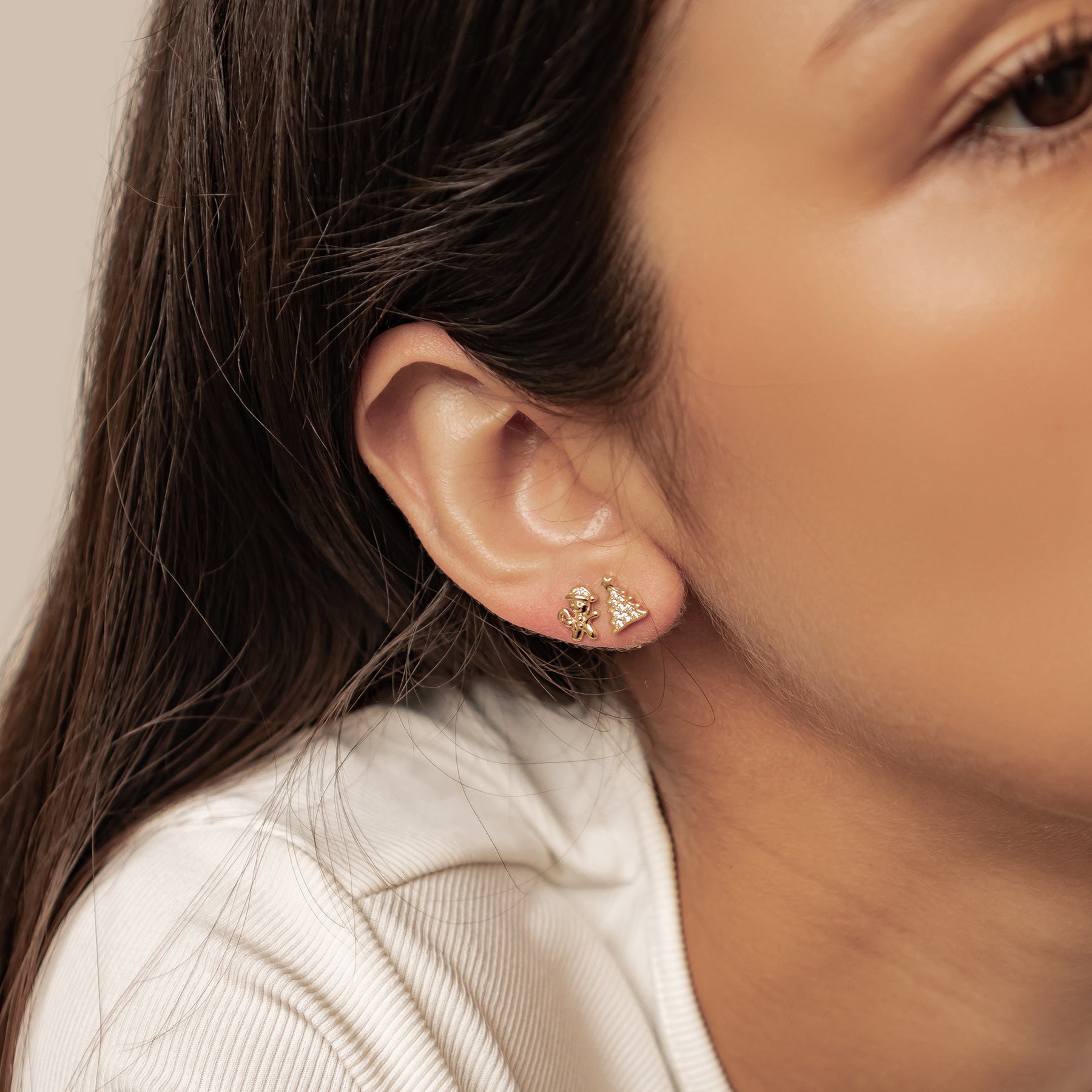 Boucles d’oreilles Christmas Tree & Gingerbread Argent Sterling