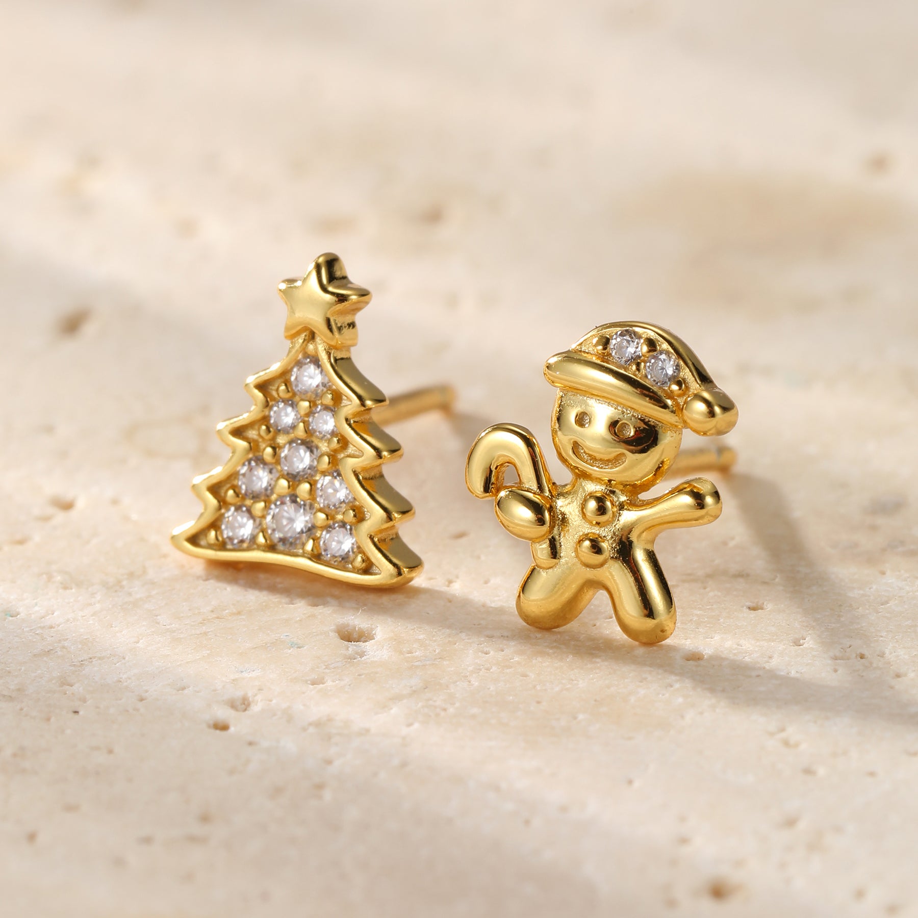 Boucles d’oreilles Christmas Tree & Gingerbread Argent Sterling