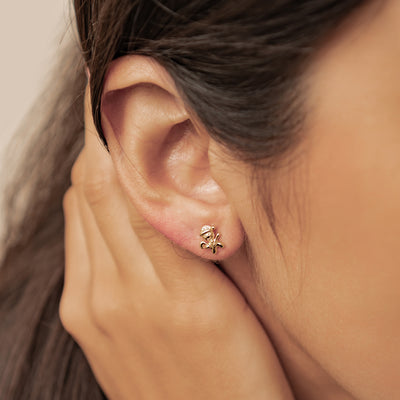 Weihnachtsbaum und Lebkuchen Ohrstecker Sterling Silber