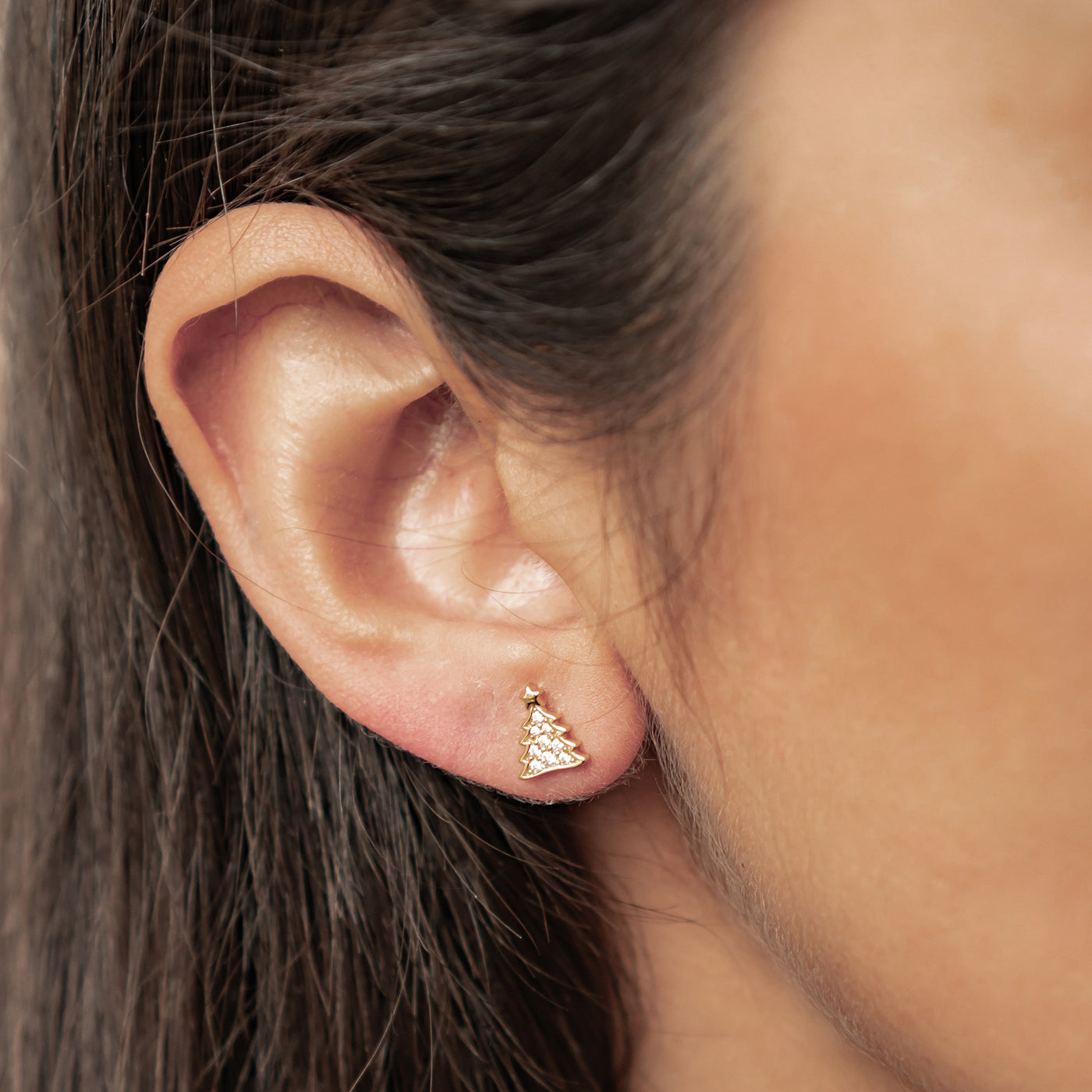 Weihnachtsbaum und Lebkuchen Ohrstecker Sterling Silber