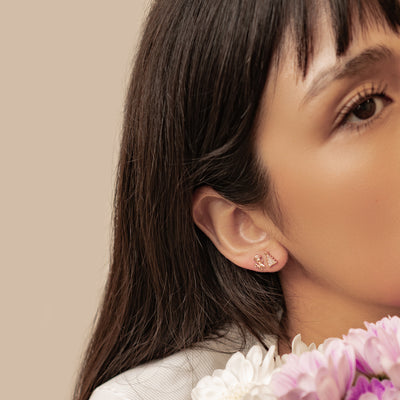 Weihnachtsbaum und Lebkuchen Ohrstecker Sterling Silber