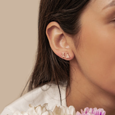 Weihnachtsbaum und Lebkuchen Ohrstecker Sterling Silber