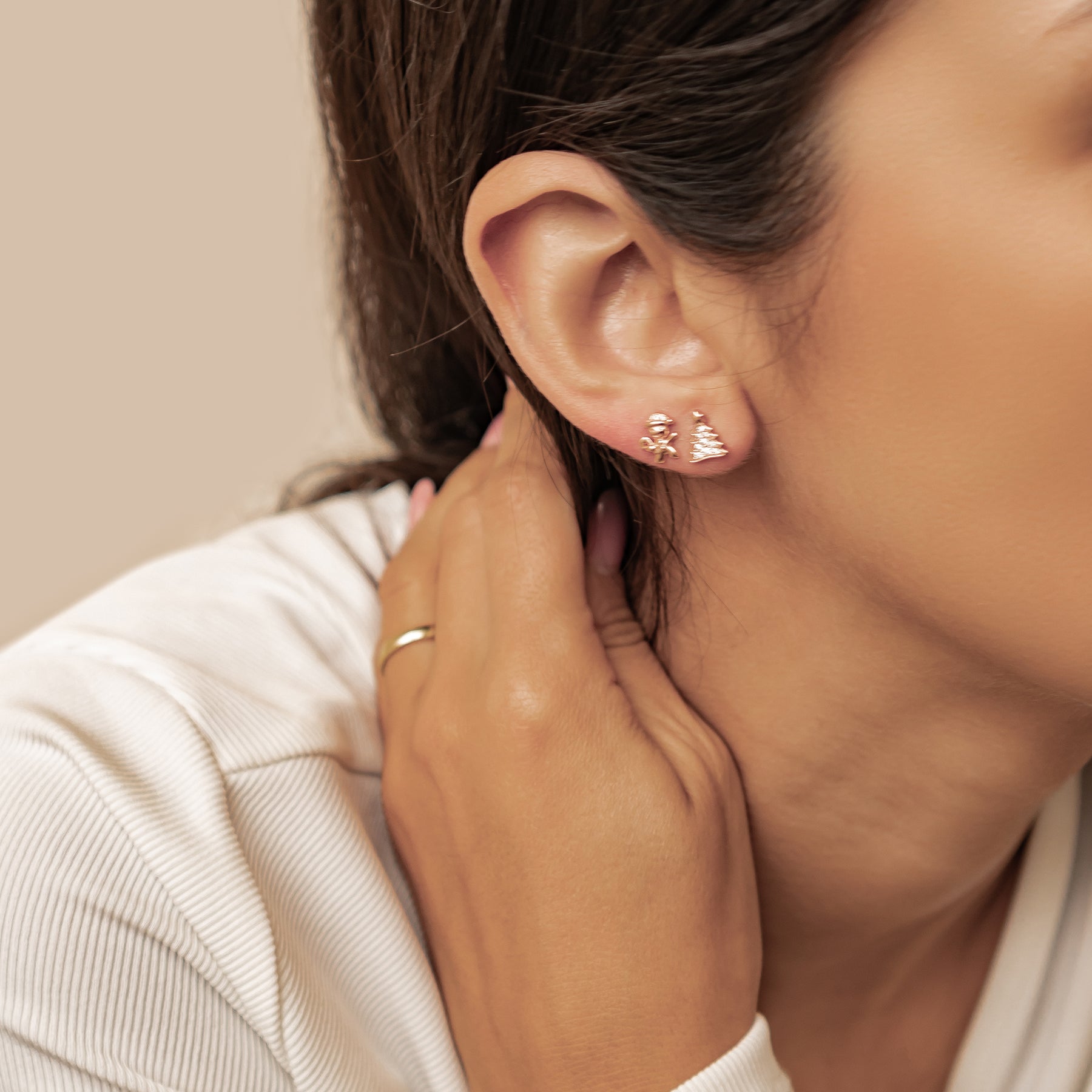 Boucles d’oreilles Christmas Tree & Gingerbread Argent Sterling