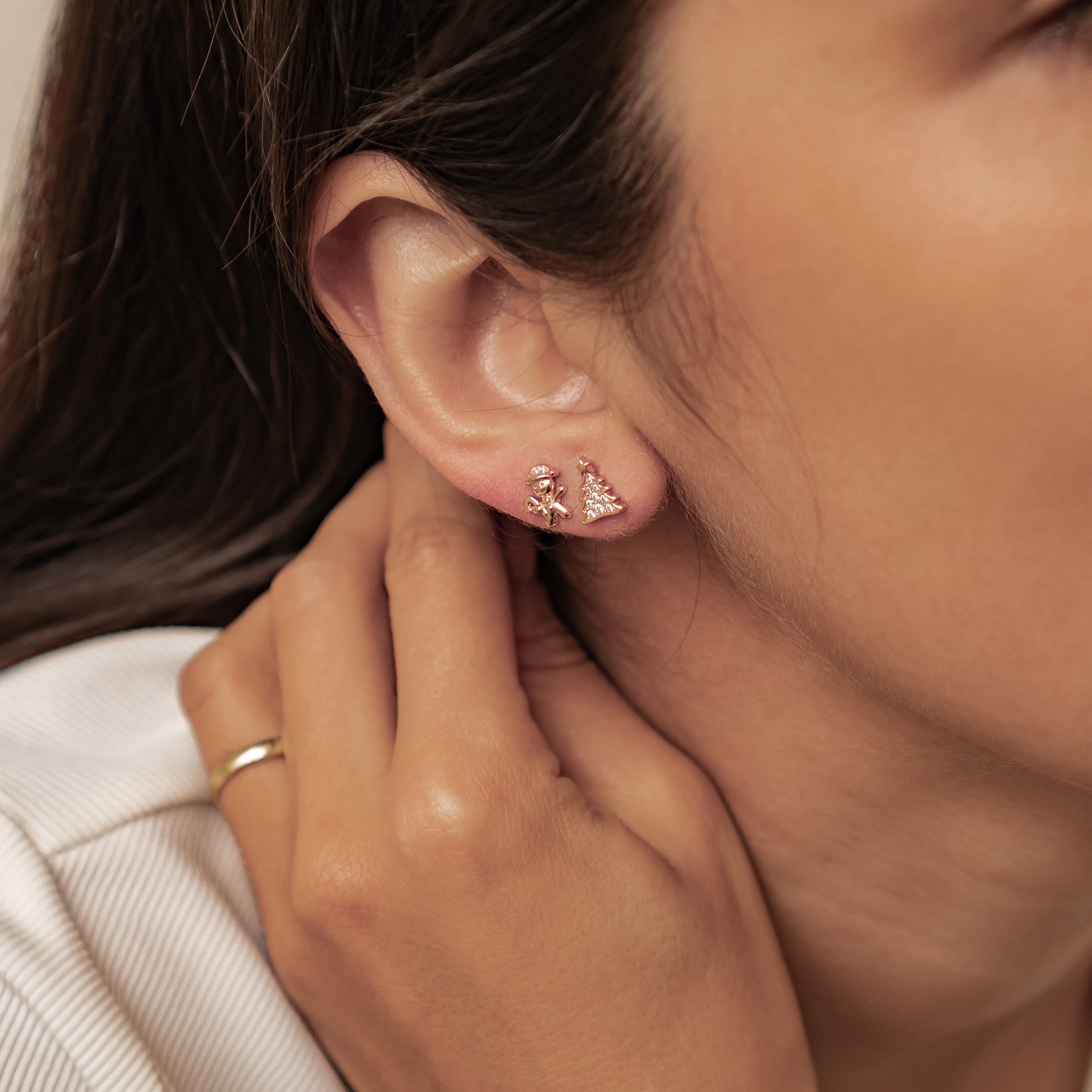 Boucles d’oreilles Christmas Tree & Gingerbread Argent Sterling