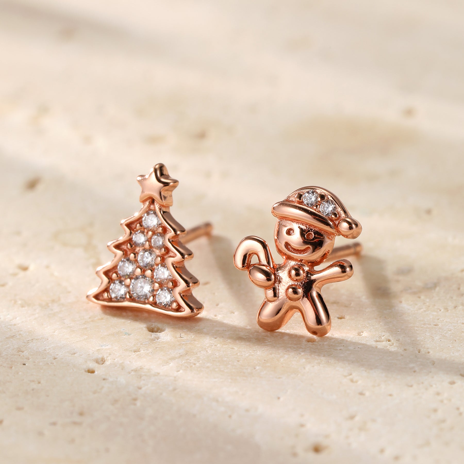 Boucles d’oreilles Christmas Tree & Gingerbread Argent Sterling