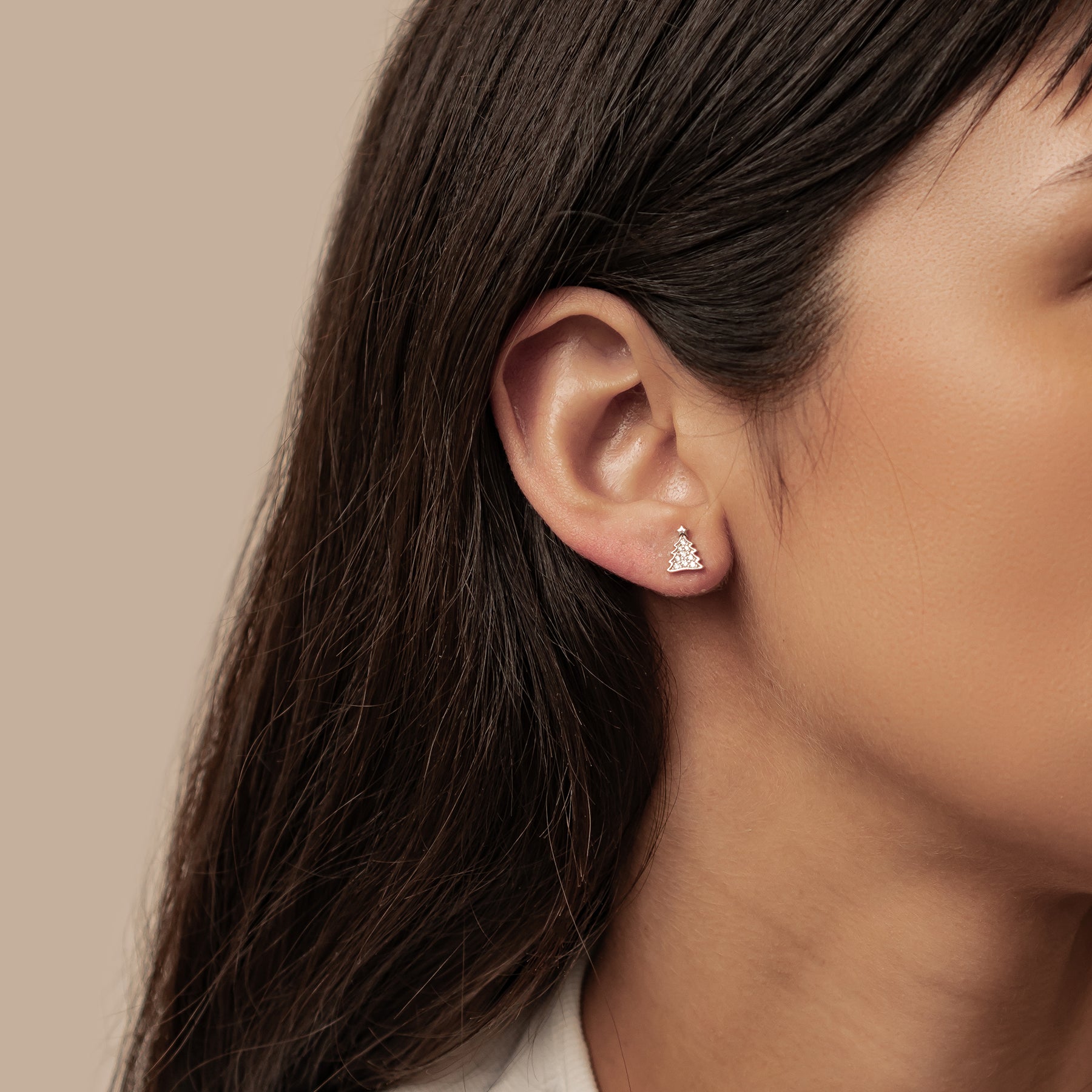 Weihnachtsbaum und Lebkuchen Ohrstecker Sterling Silber