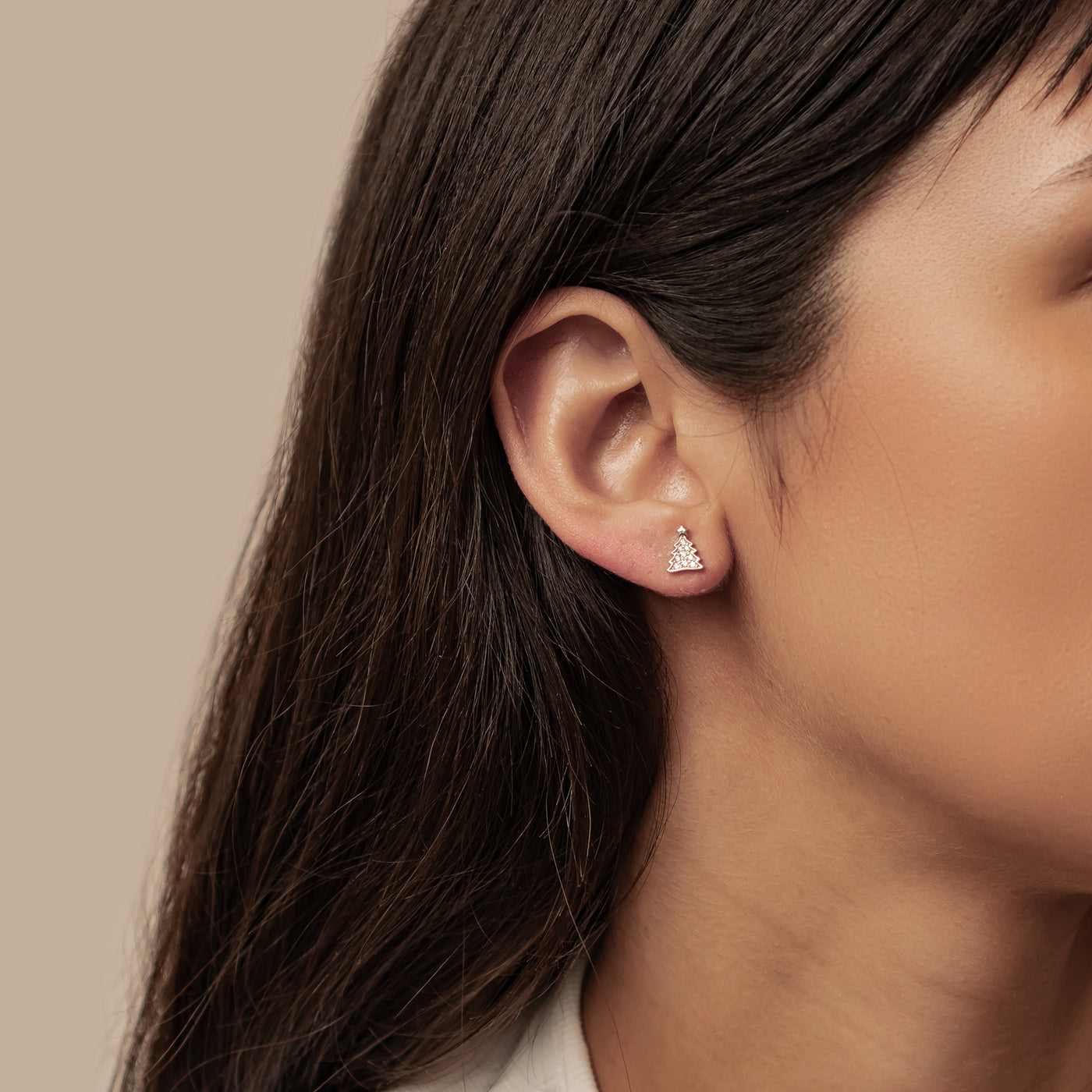 Weihnachtsbaum und Lebkuchen Ohrstecker Sterling Silber