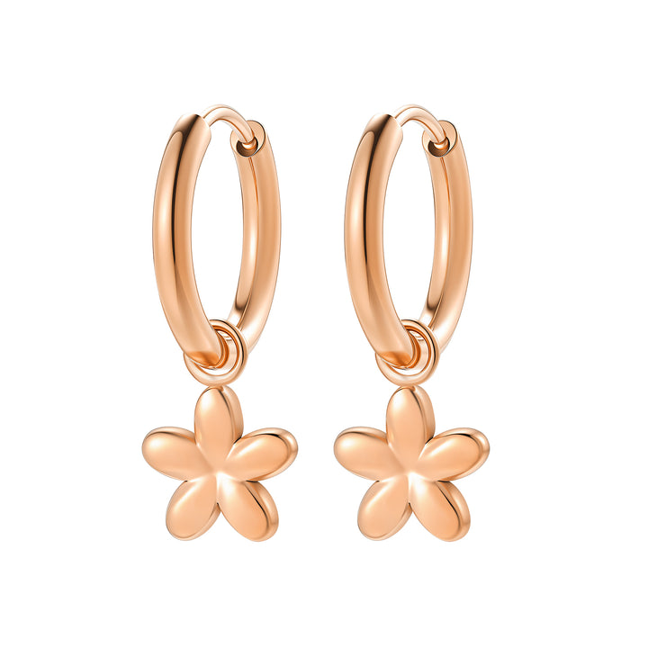 Chunky Daisy Flower Hoop Earrings Waterproof