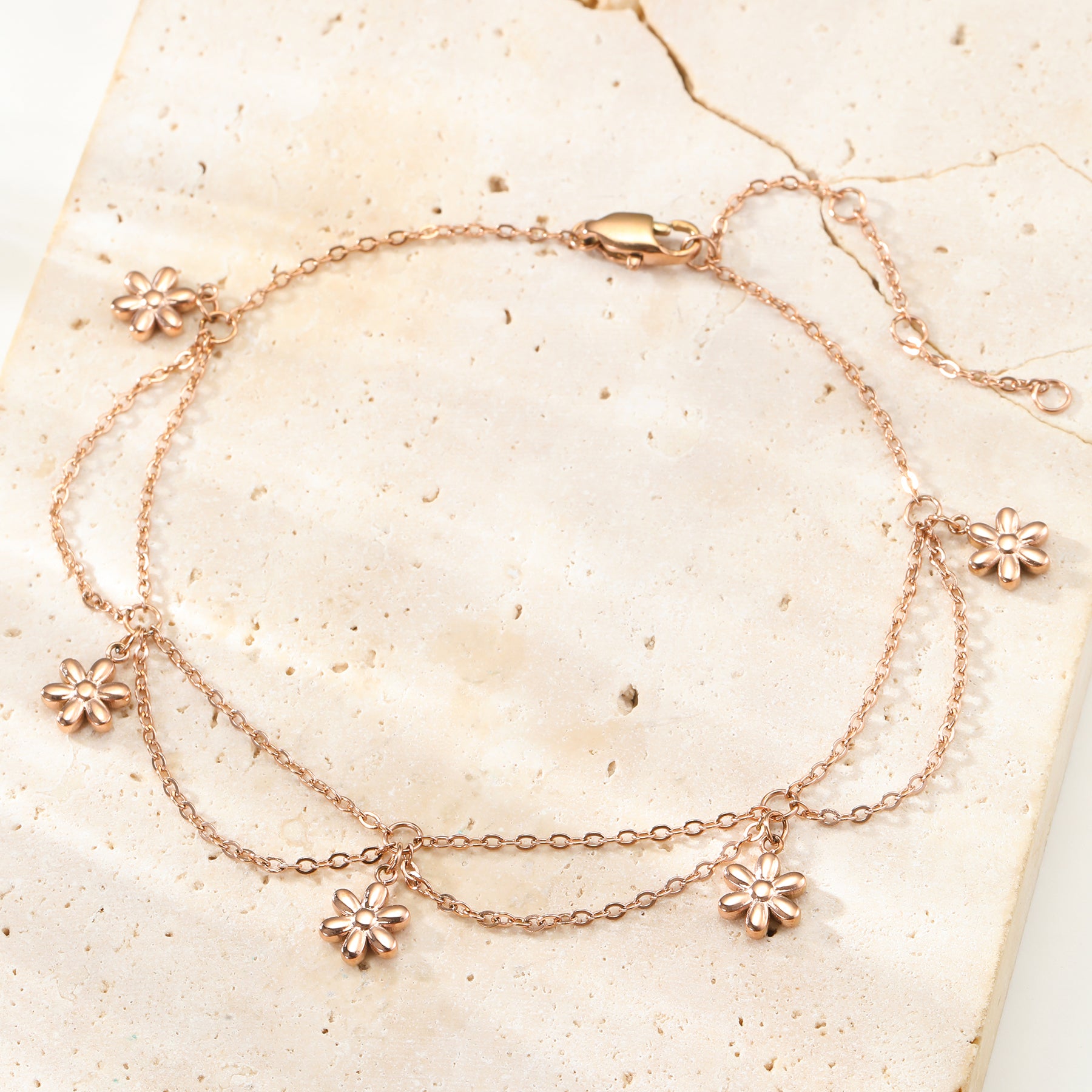 Tobillera Layered Daisy Chunky – Waterproof