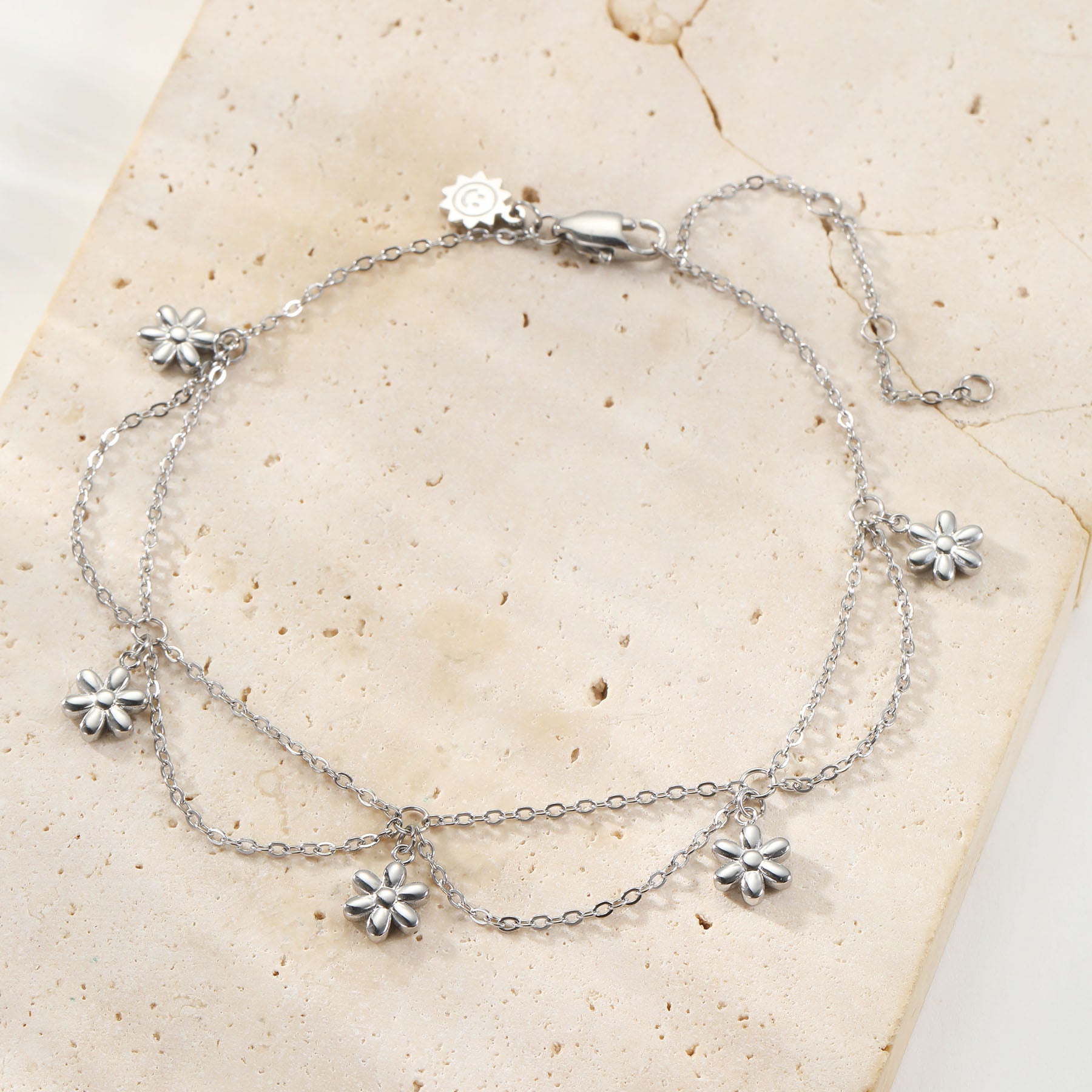 Tobillera Layered Daisy Chunky – Waterproof