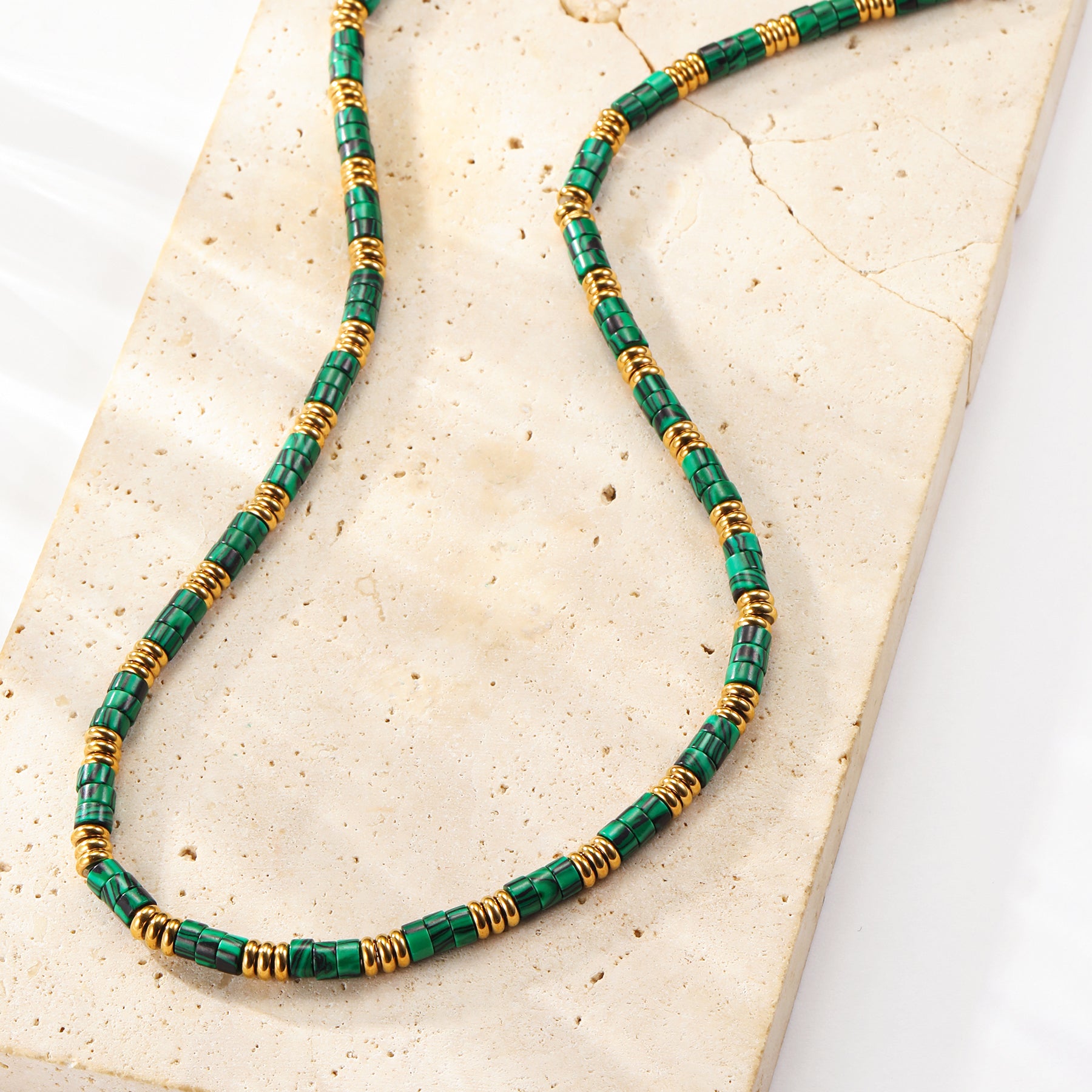 Collar Cuentas Verdes Chunky Waterproof