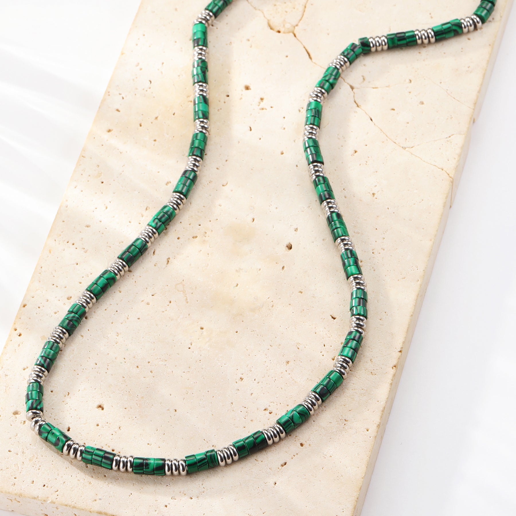 Collar Cuentas Verdes Chunky Waterproof