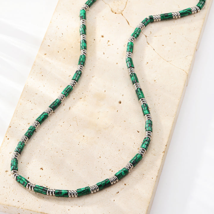 Collier Perles Vertes Chunky Waterproof