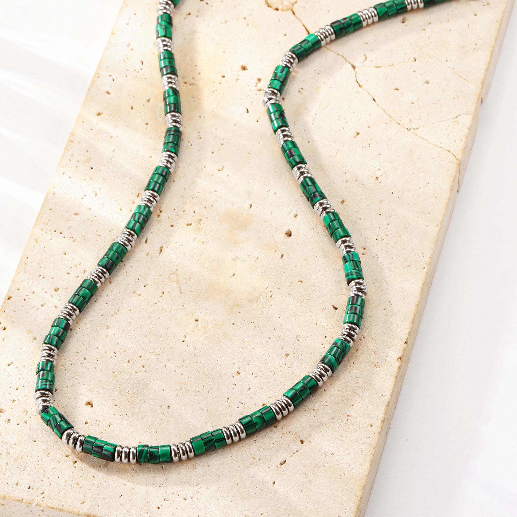 Collar Cuentas Verdes Chunky Waterproof