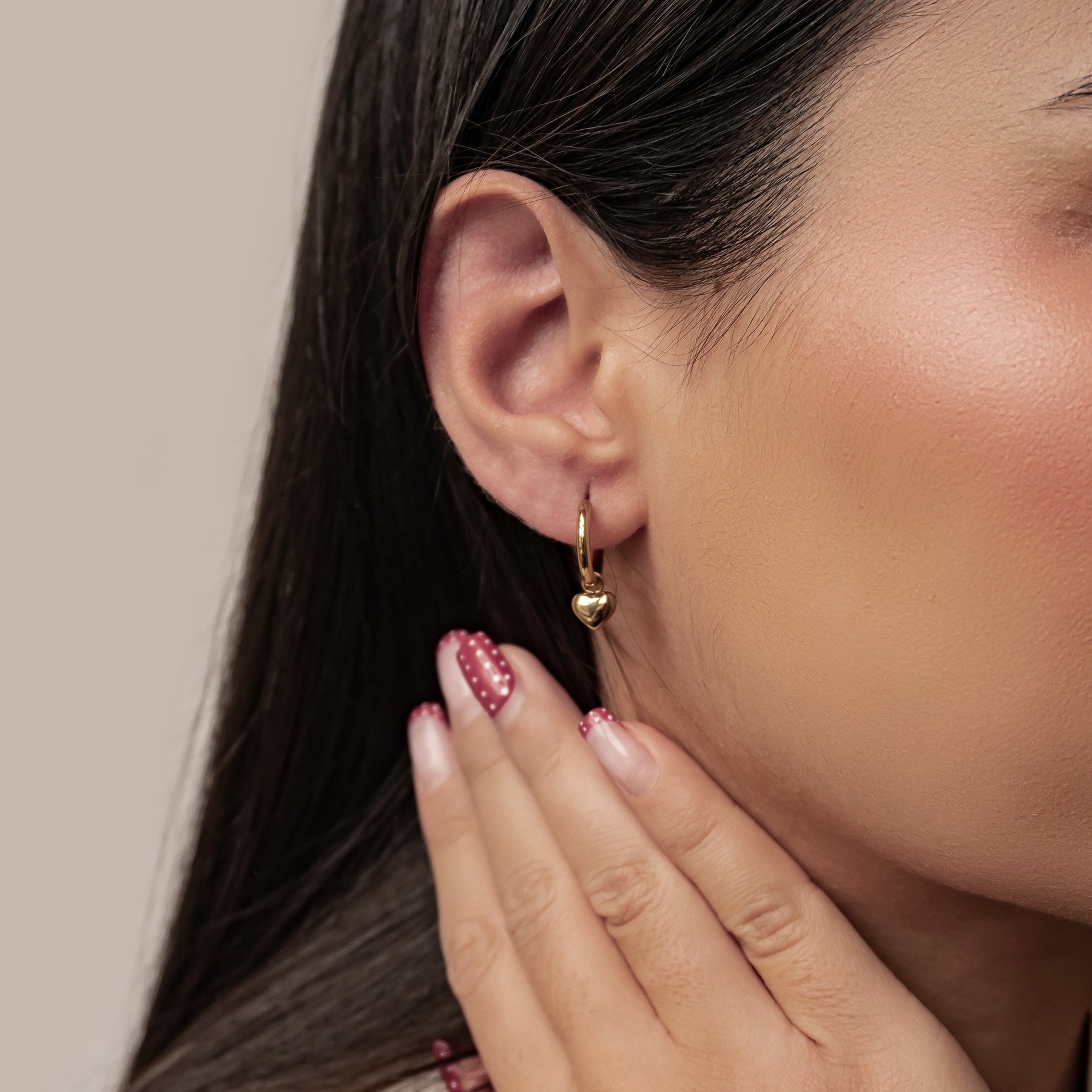 Creolen mit Herz Anhänger wasserdicht