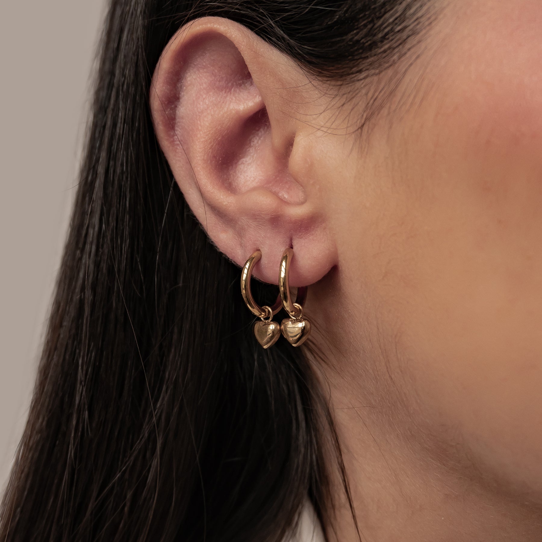 Creolen mit Herz Anhänger wasserdicht