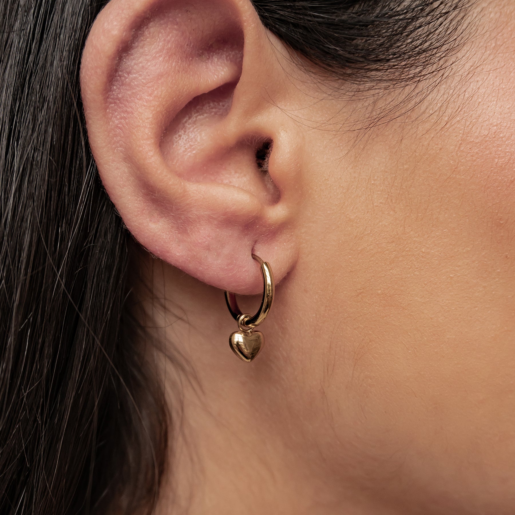 Creolen mit Herz Anhänger wasserdicht