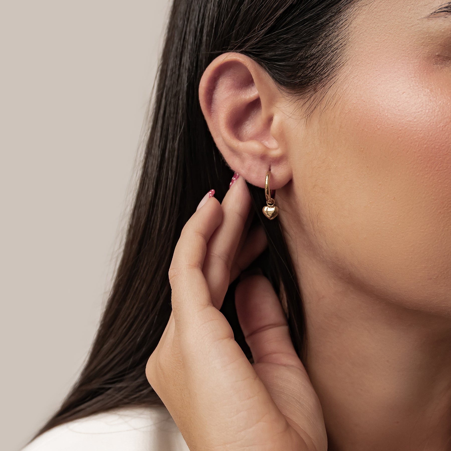 Creolen mit Herz Anhänger wasserdicht