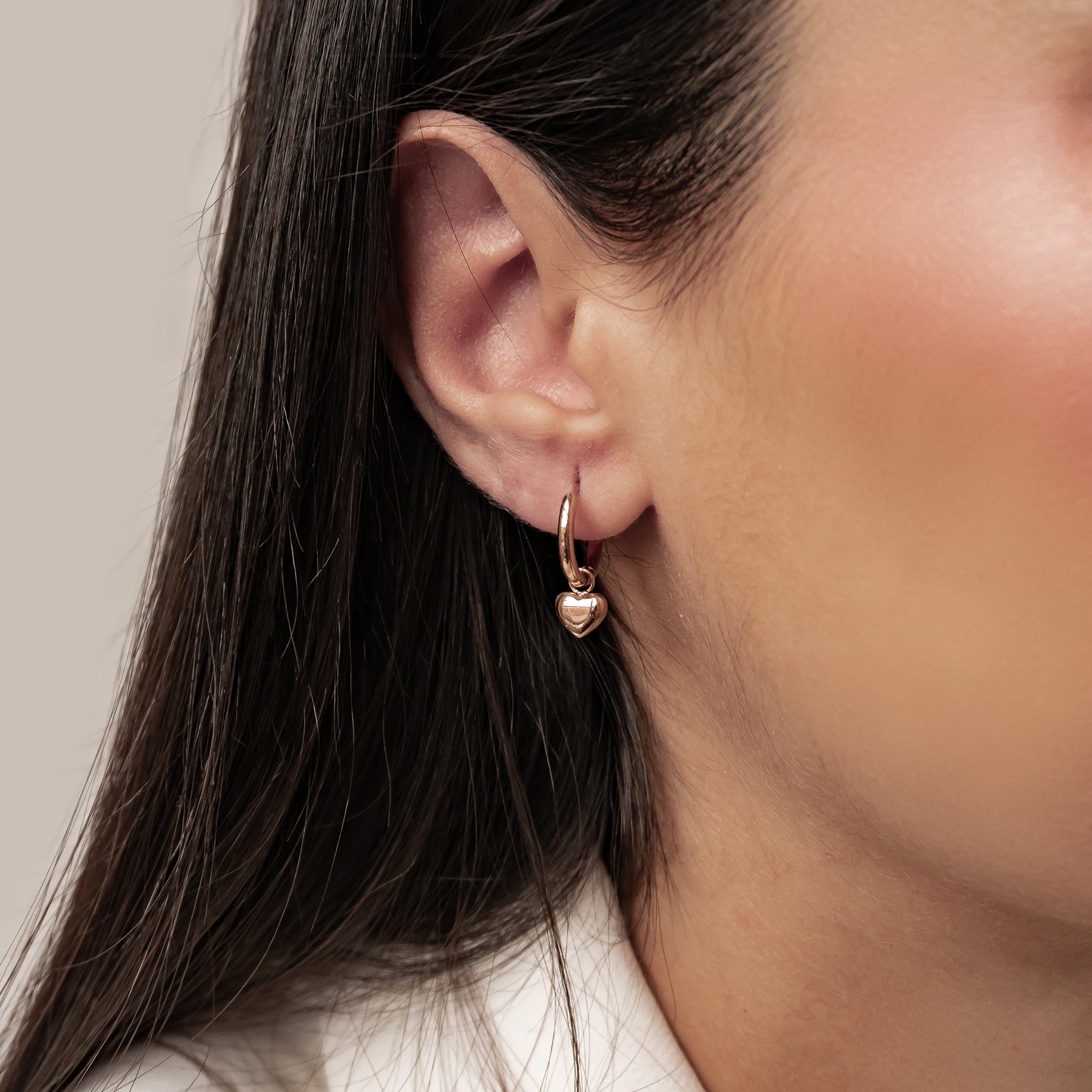 Creolen mit Herz Anhänger wasserdicht