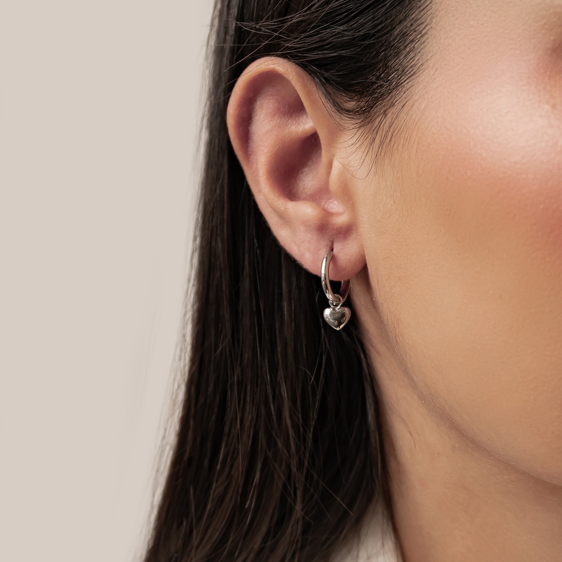 Creolen mit Herz Anhänger wasserdicht