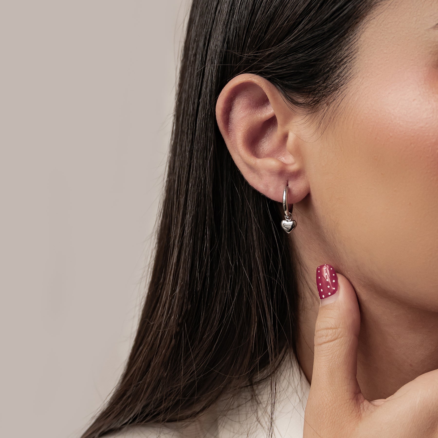 Creolen mit Herz Anhänger wasserdicht