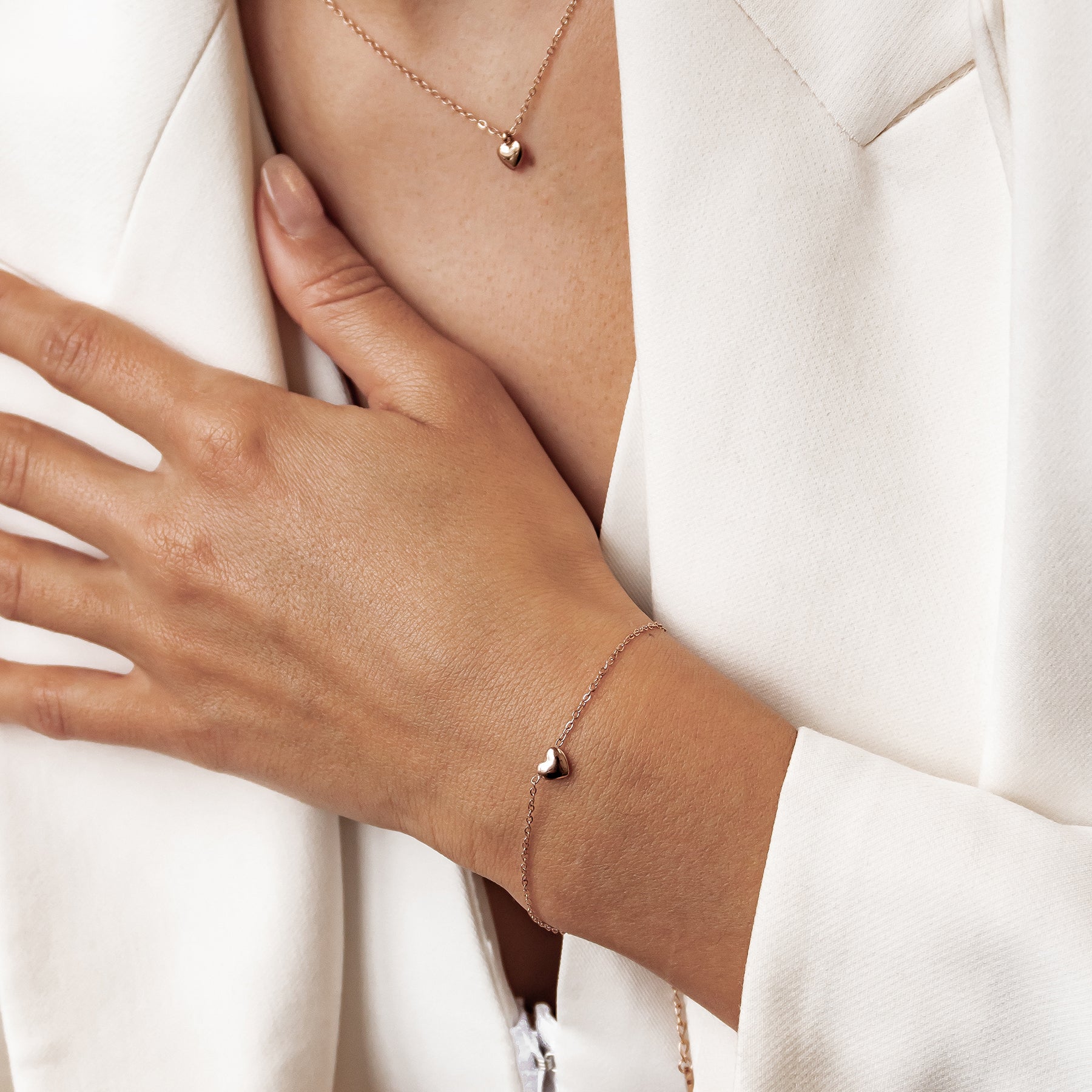 Chunky Heart Pendant Necklace Waterproof