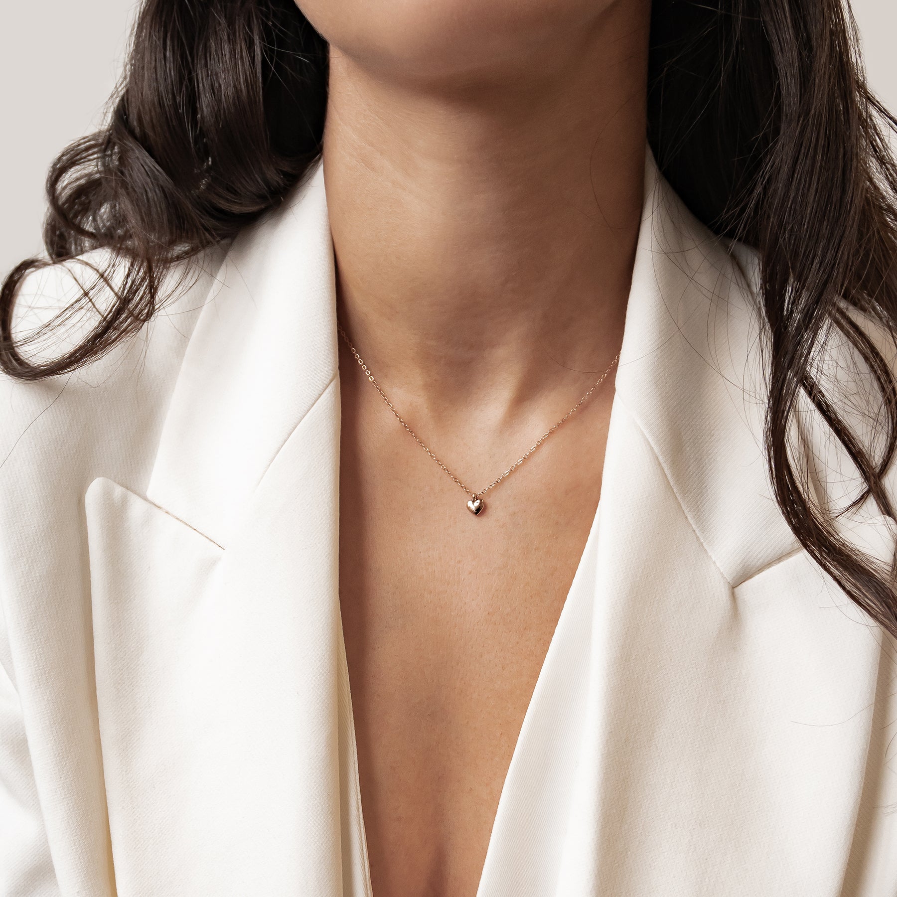 Chunky Heart Pendant Necklace Waterproof