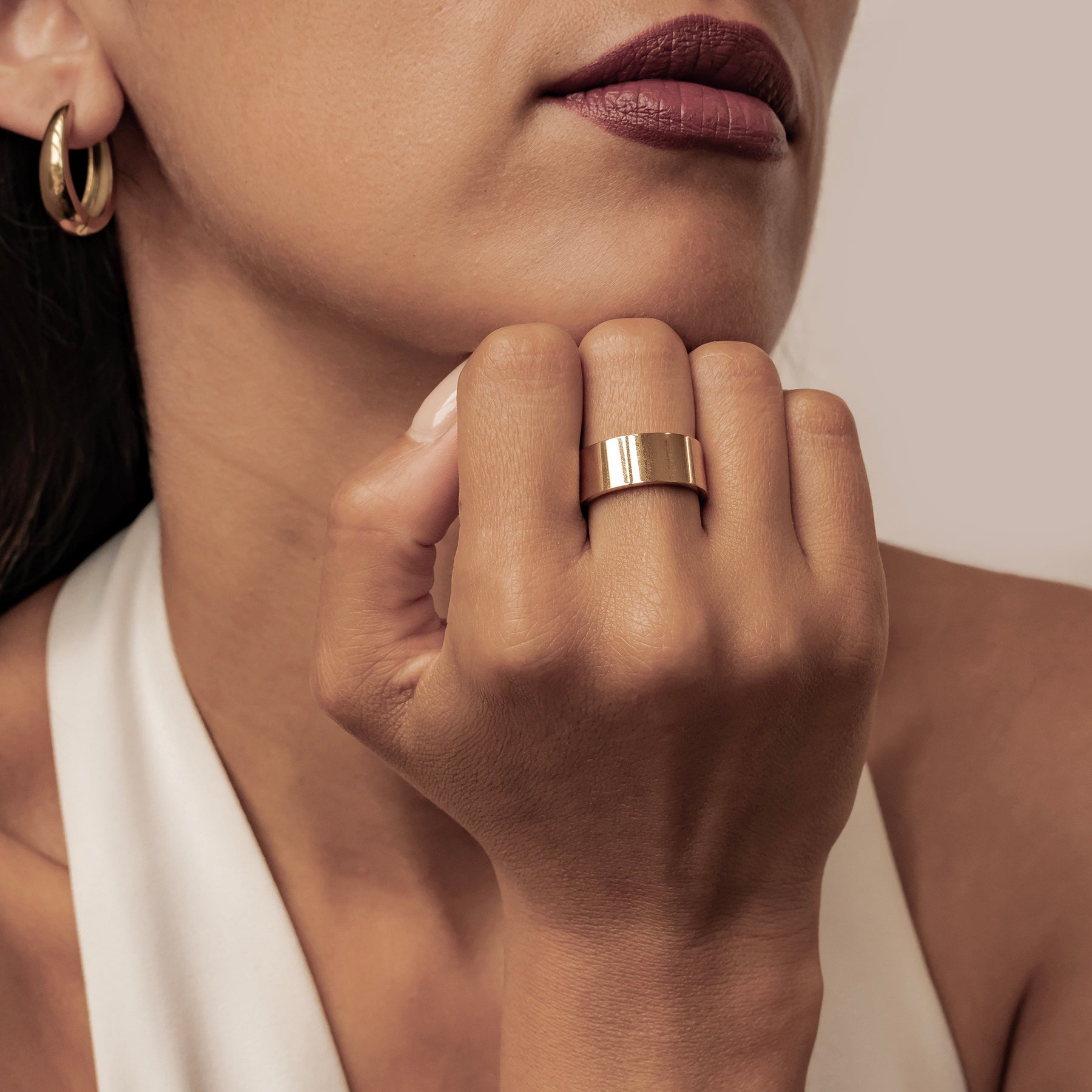 Chunky Wide Band Ring Waterproof