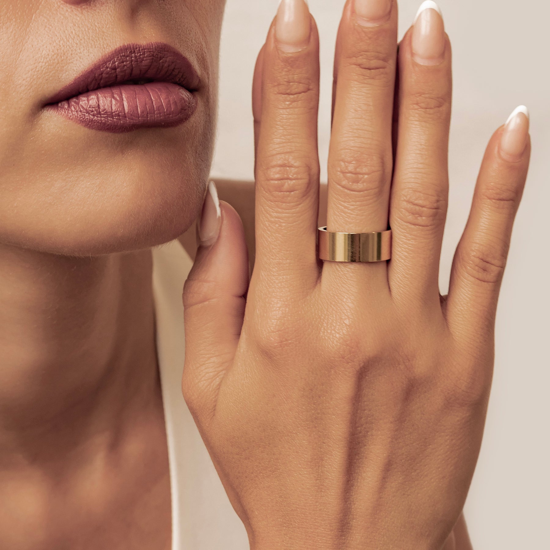 Chunky Wide Band Ring Waterproof