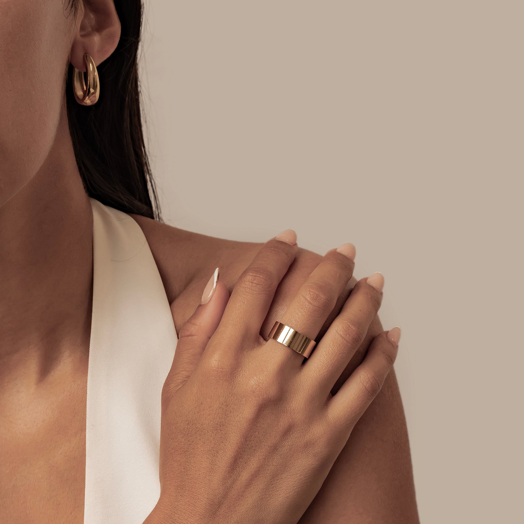 Chunky Wide Band Ring Waterproof