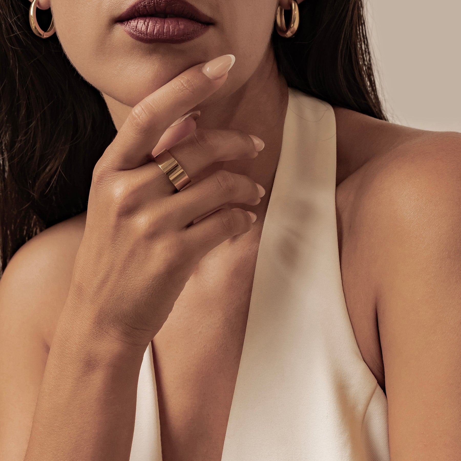 Chunky Wide Band Ring Waterproof