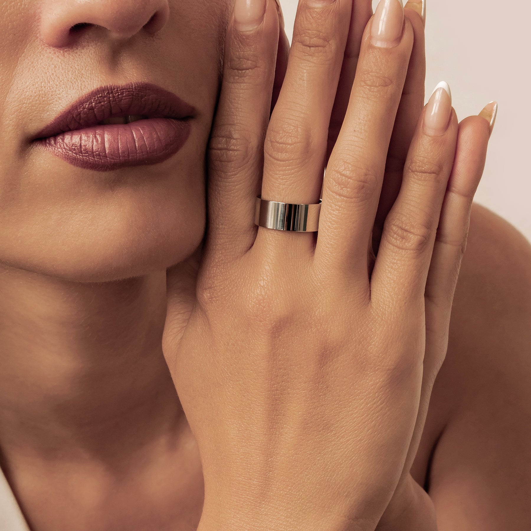 Chunky Wide Band Ring Waterproof