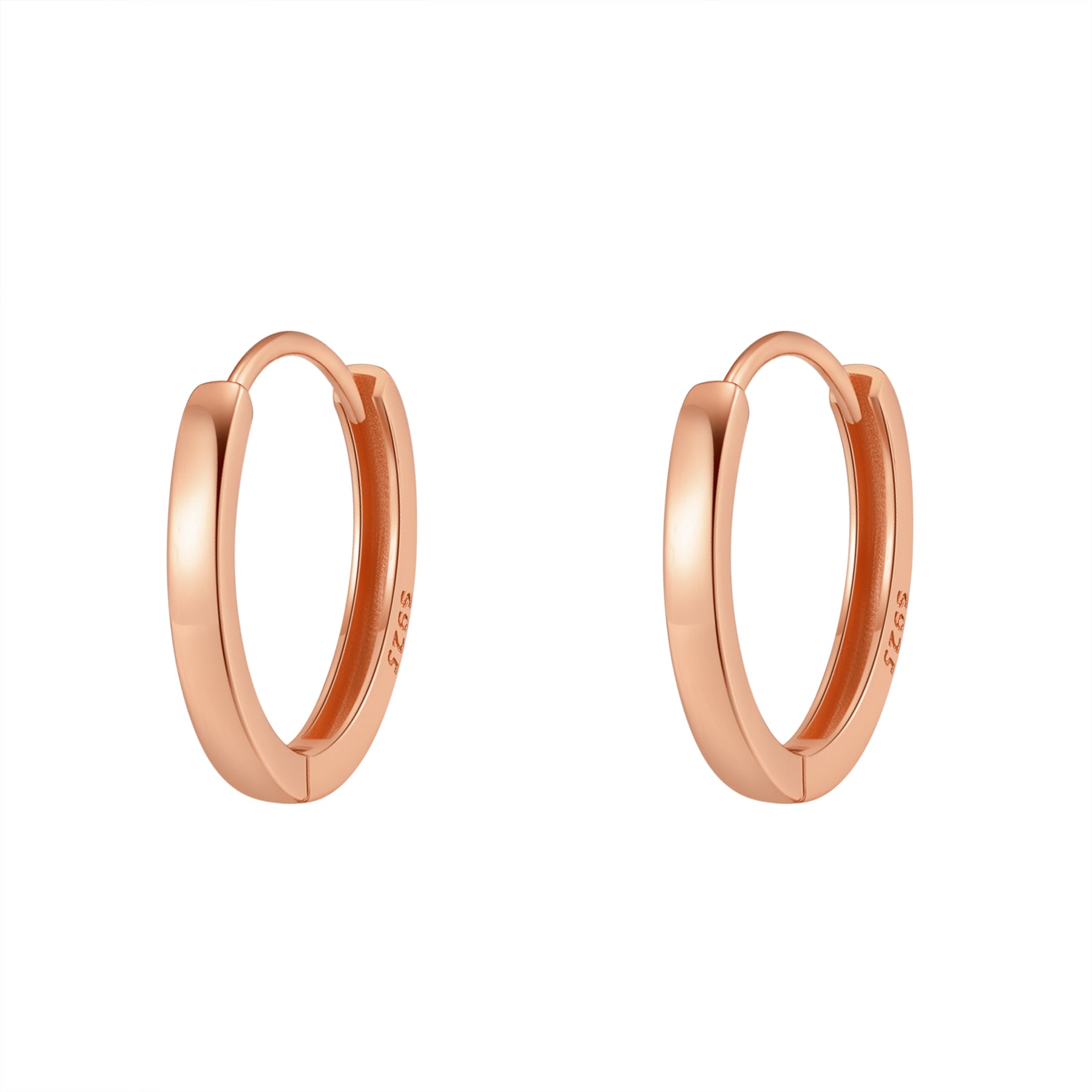 Boucles d’Oreilles Créoles Bande Classique Sterling Argent