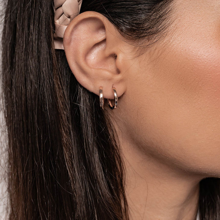 Classic Band Hoop Earrings Sterling Silver