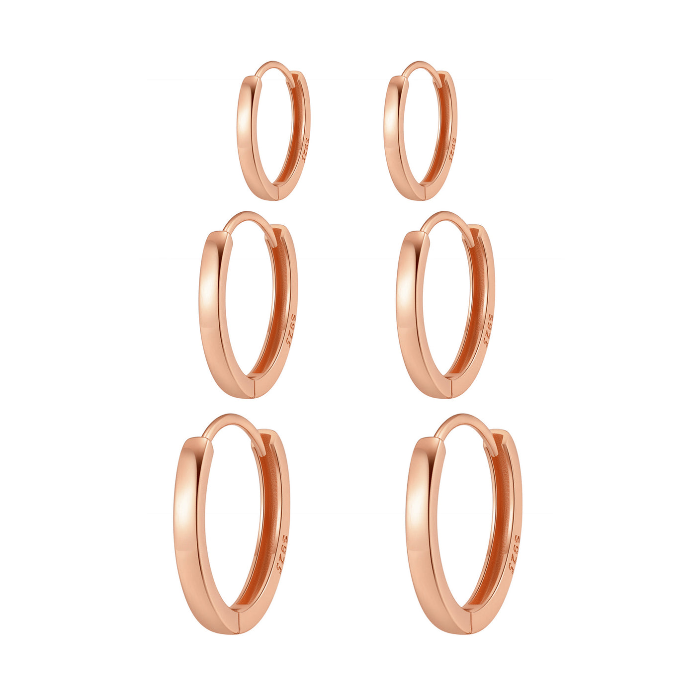 Set Créoles Trio Classiques Sterling Argent