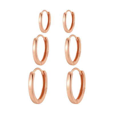 Set Créoles Trio Classiques Sterling Argent