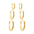 Classic Trio Band Hoop Earring Set Sterling Silver