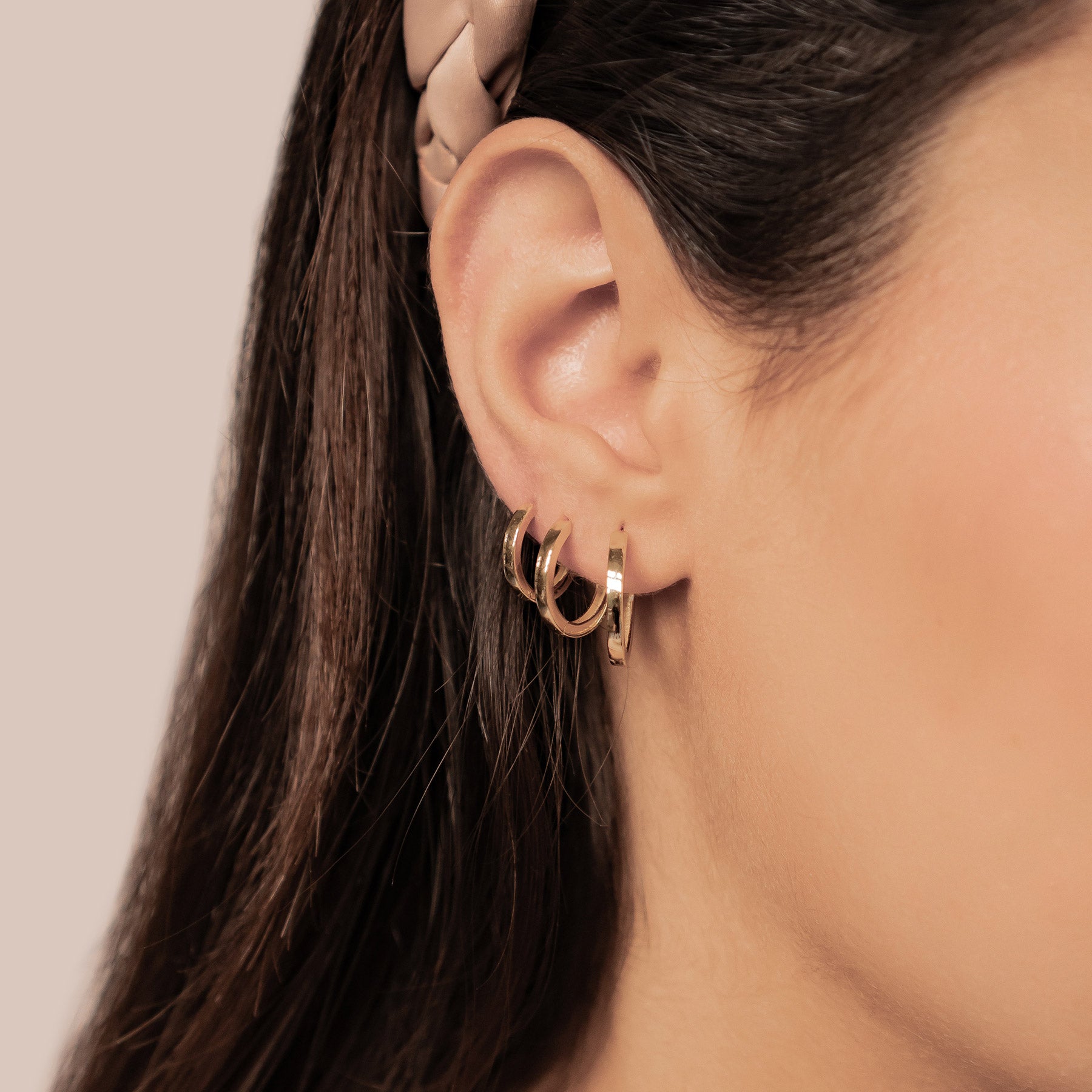 Classic Trio Band Hoop Earring Set Sterling Silver