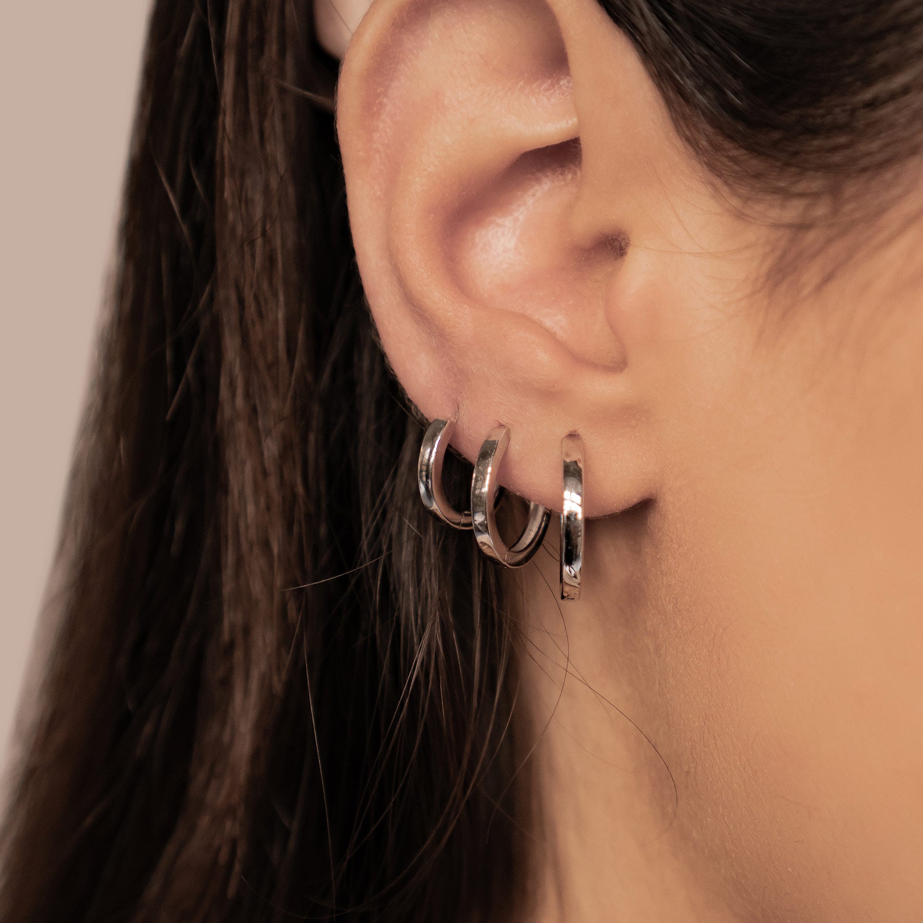 Classic Trio Band Hoop Earring Set Sterling Silver