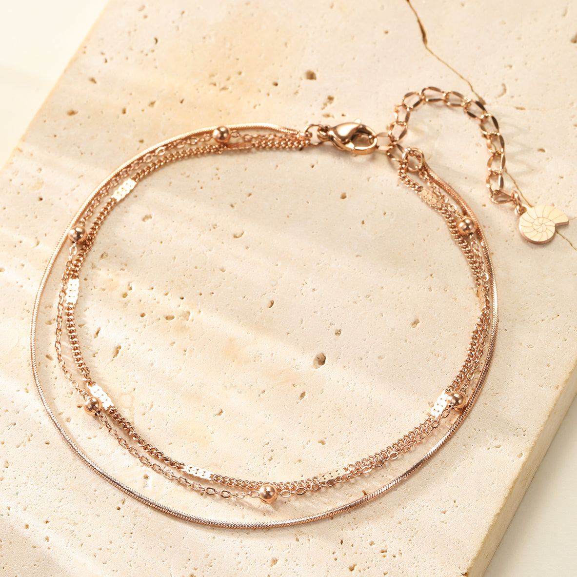 Klassisches Trio-Fußkettchen – Wasserfest