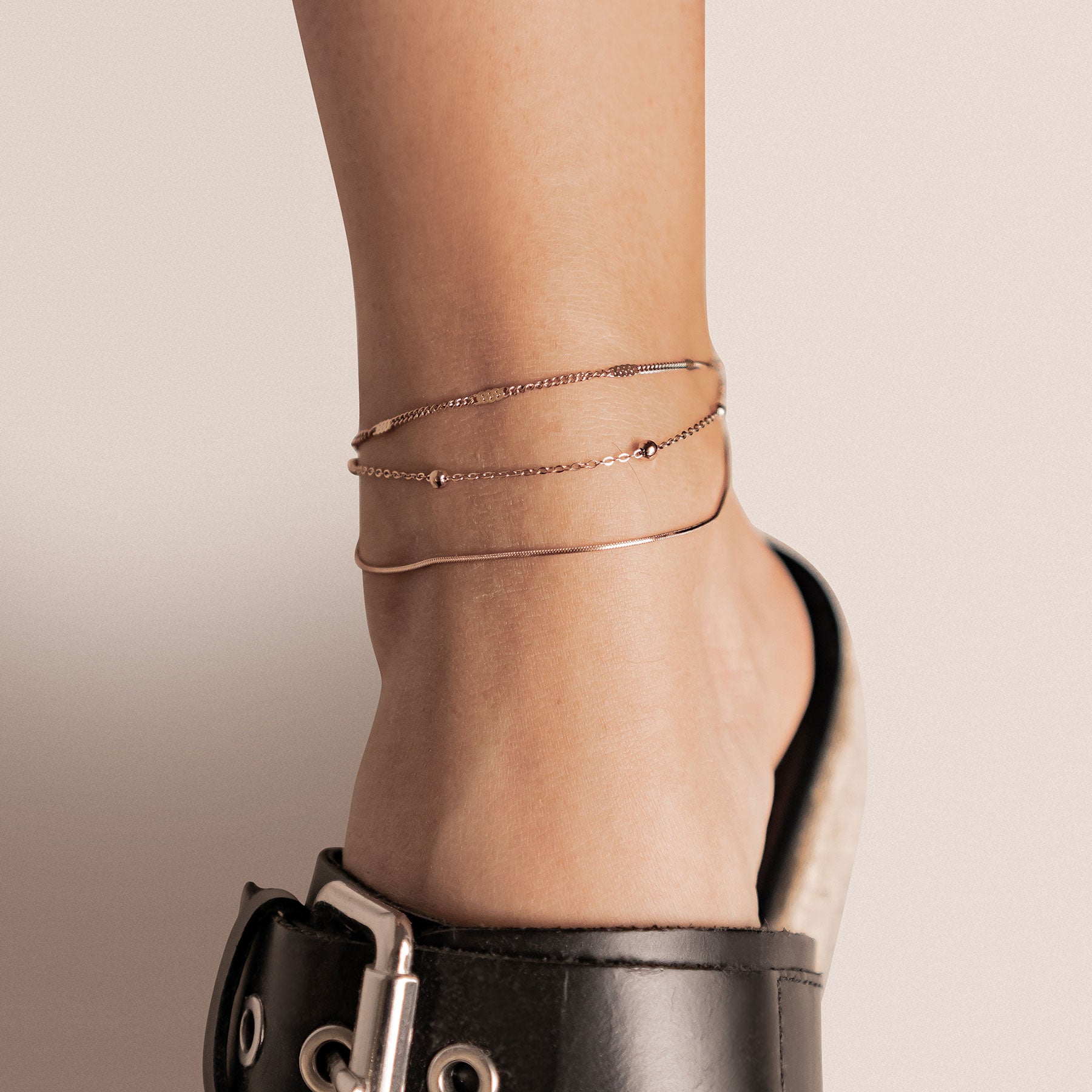 Klassisches Trio-Fußkettchen – Wasserfest